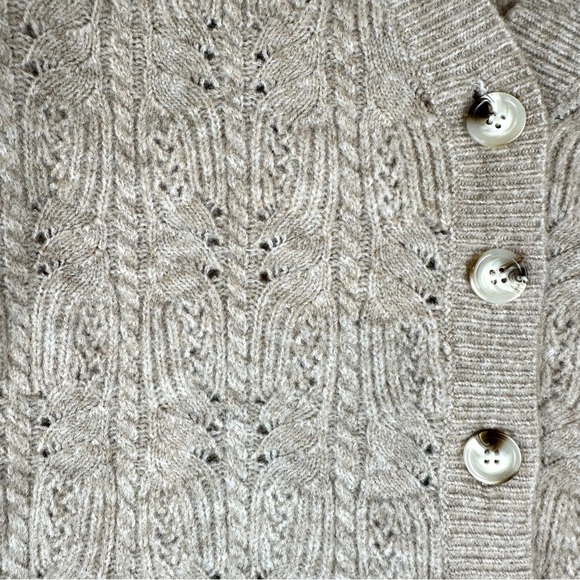 Greylin Button Down  V-Neck Cable Knit Cardigan Sweater Classic Office Preppy - Picture 3 of 8